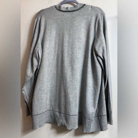 89th Madison long form cardigan size 2XL gray with black triming. - Picture 2 of 7